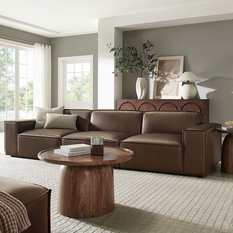 Restore 3-Piece Vegan Leather Modular Sofa Set image number 7