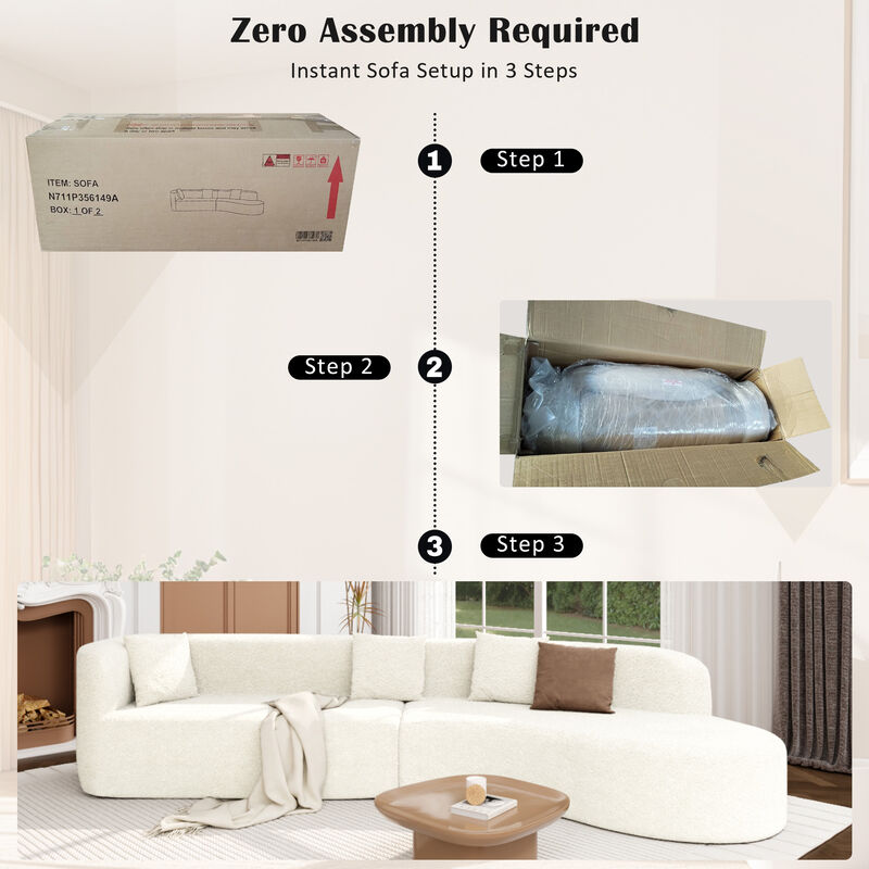 Merax Modern Sectional Sofa with Curved Design image number 7