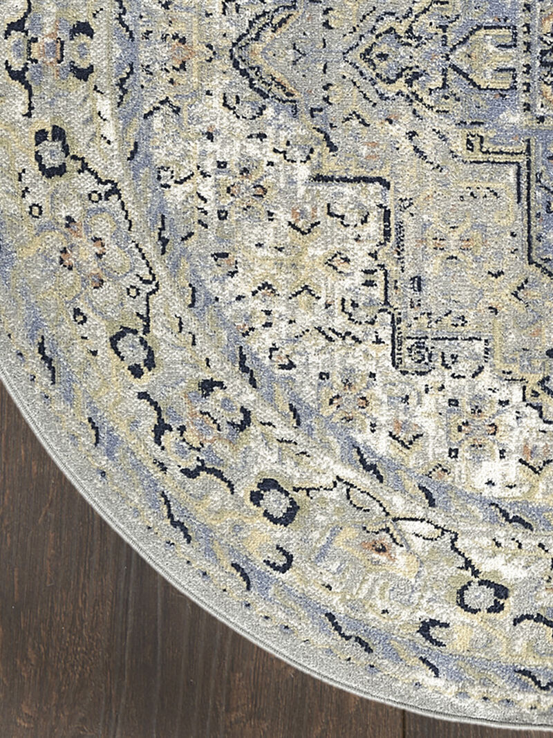 Nourison Essentials Persian NRE07 Blue 6' x Round Rug