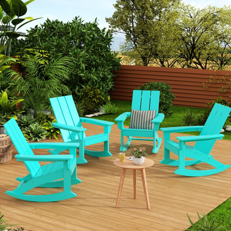 WestinTrends Modern Adirondack Outdoor Rocking Chair (Set of 4)