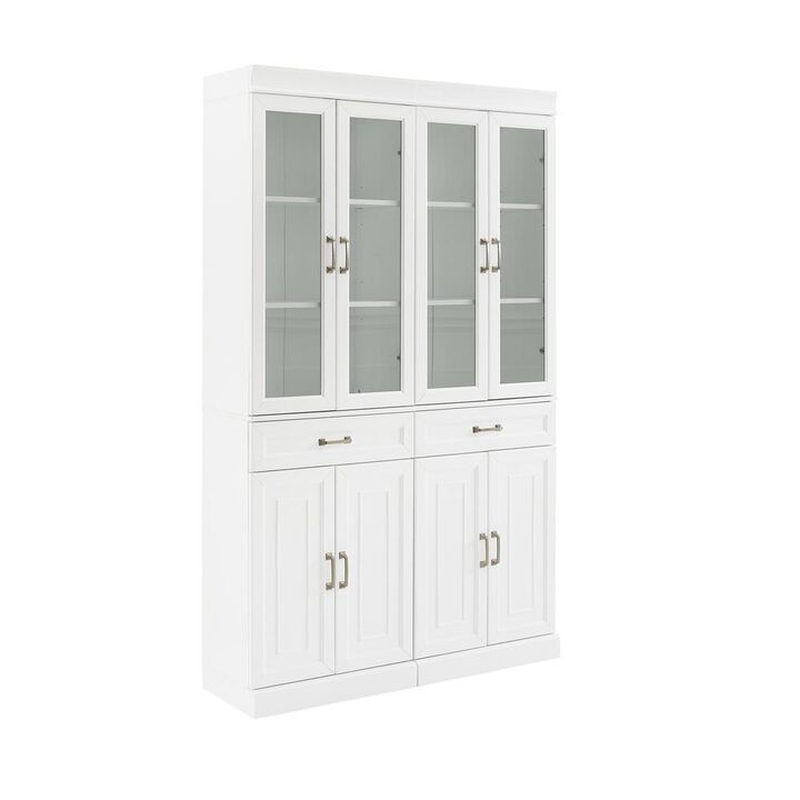 Crosley Furniture Stanton 2Pc Glass Door Kitchen Storage Pantry Cabinet Set