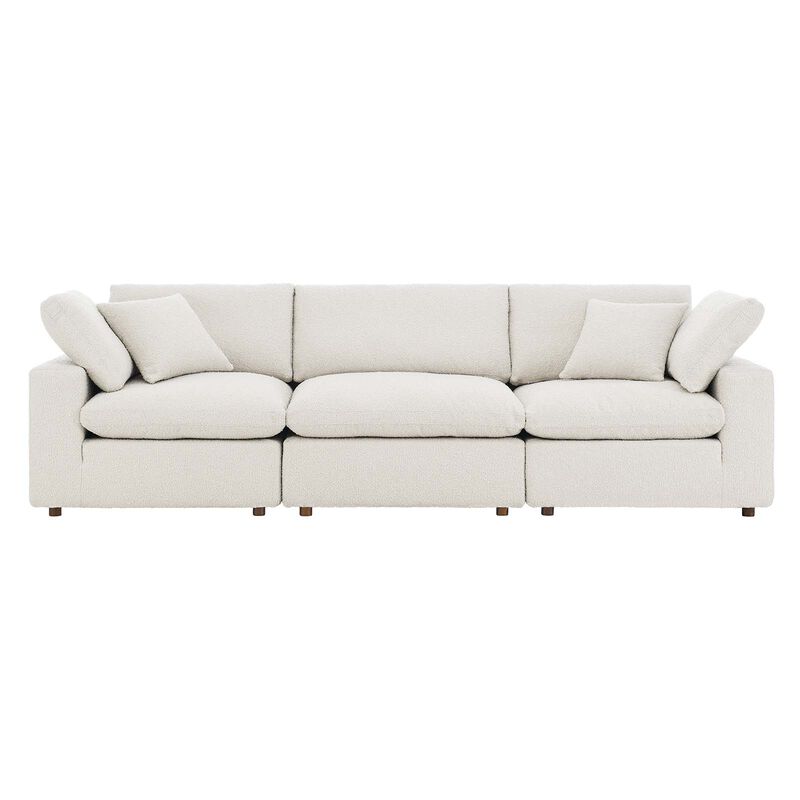 Commix Down Filled Overstuffed Boucle Fabric 3-Seater Sofa image number 0