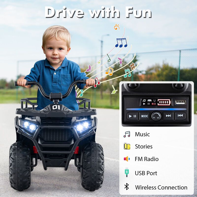 24V Kids Ride-On ATV Quad with LED Lights, Sound Effects and Electric Motor image number 5