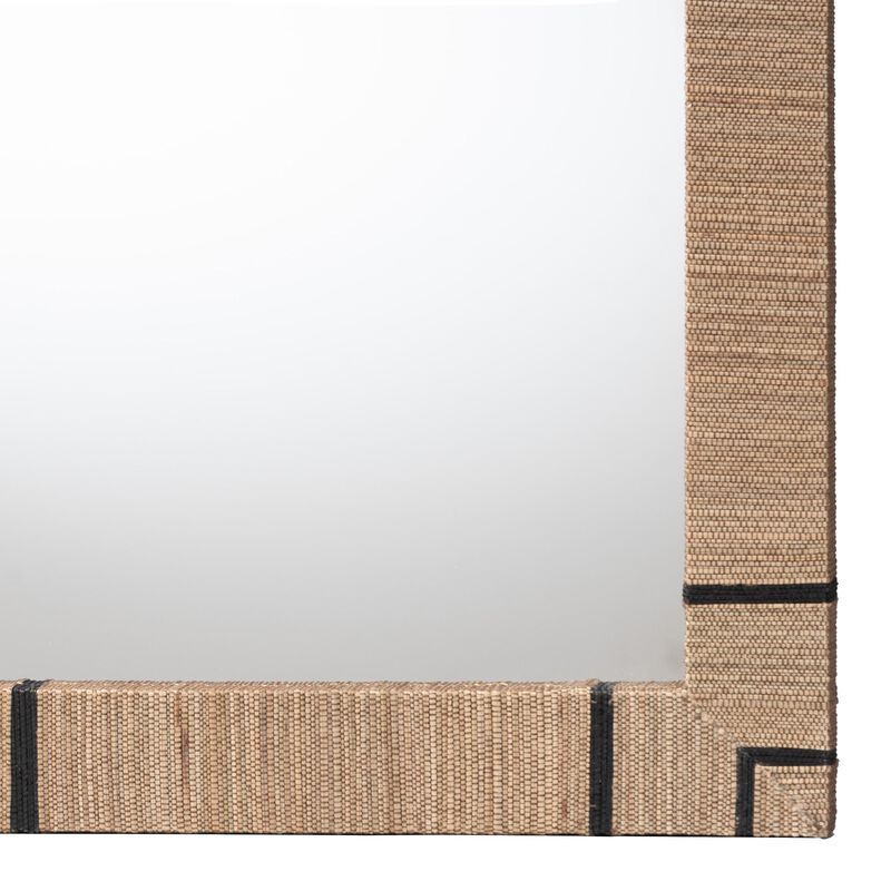 bali & pari Mirai Bohemian Woven Grasscloth Rectangle Accent Mirror image number 3