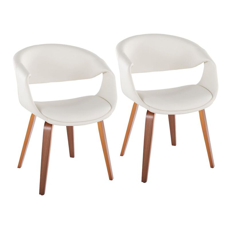 LumiSource Curvo Upholstered Chair - Set of 2
