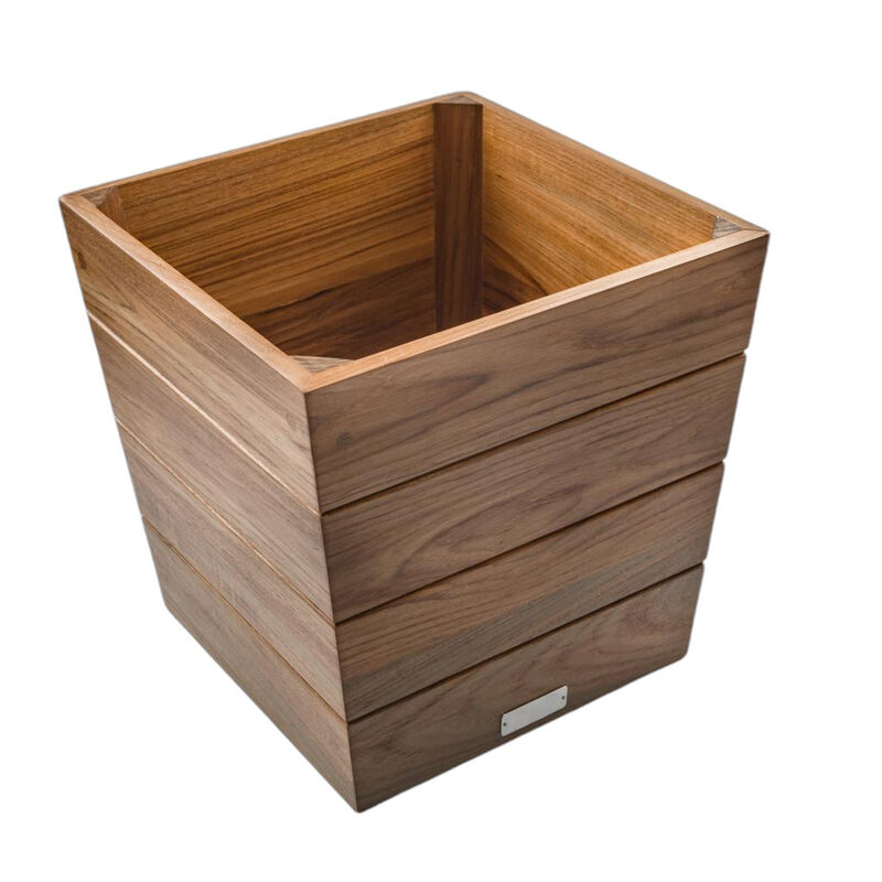 HomeRoots 12" Brown Wood Indoor Outdoor Square Planter Box image number 3