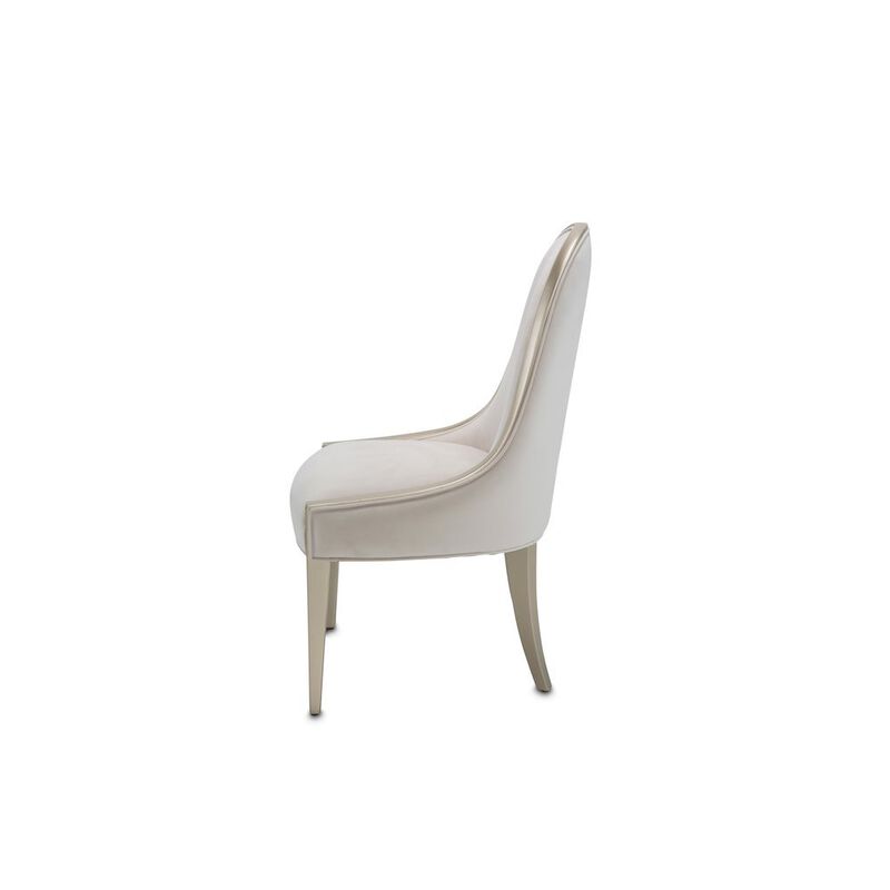 Velvet Upholstered Dining Chair for Dining Table in Beige Finish image number 6