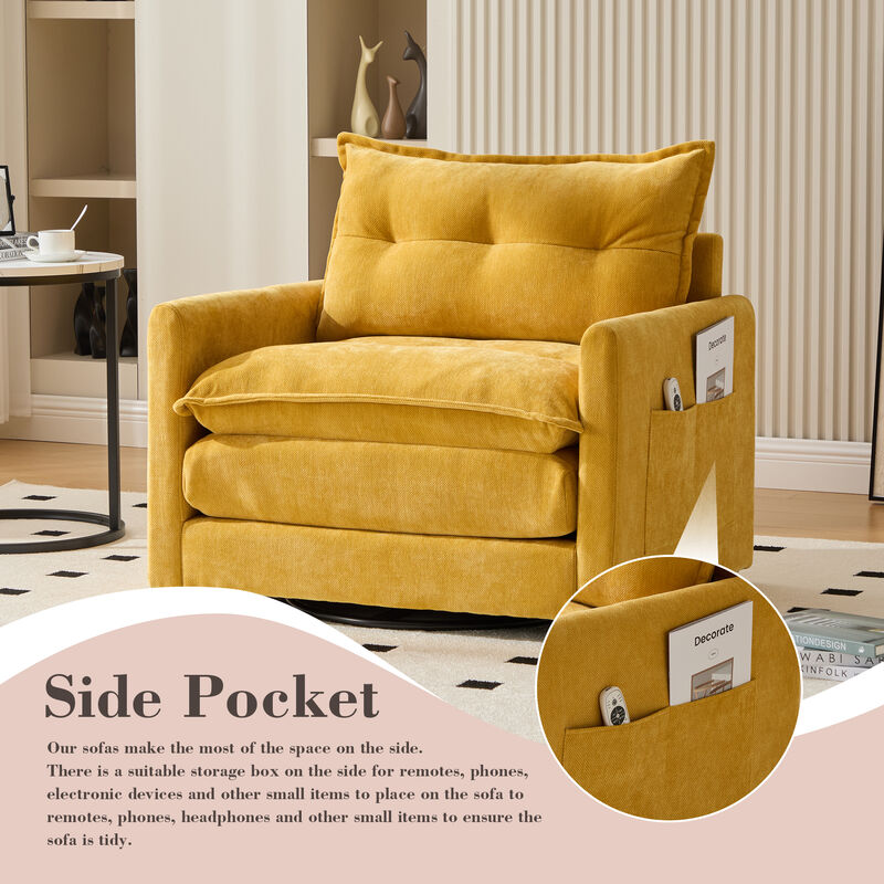 TATEUS Mid Century Modern Swivel Accent Chair image number 5