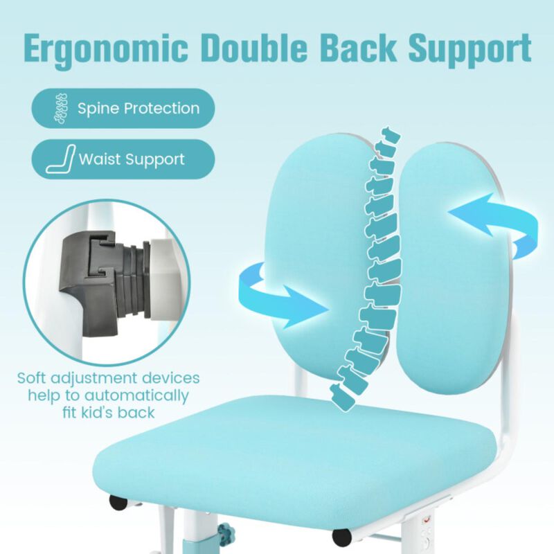 Hivvago Ergonomic Height-adjustable Kids Study Chair with Double Back Support