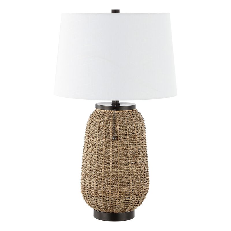 Chakrii Rustic Bohemian Ironrattan LED Table Lamp with Pull Chain