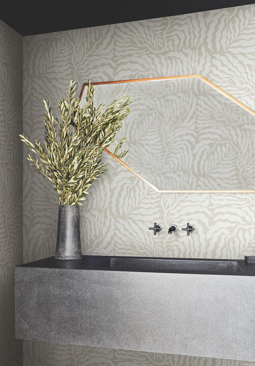 Fern Fronds Taupe & White Wallpaper (Set of 2)