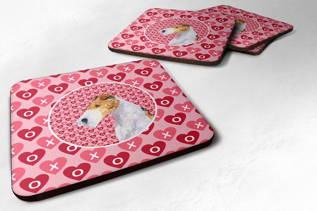Caroline's Treasures SS4478FC Fox Terrier Foam Coasters (Set of 4), 3.5 H x 3.5 W, Multicolor