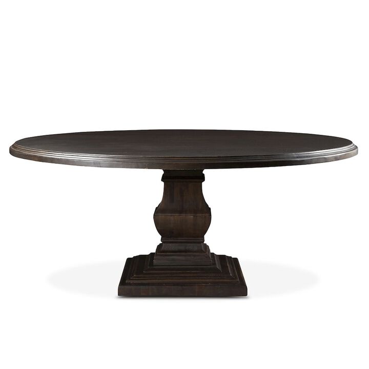 World Interiors Toulon 72In Vintage Brown Round Dining Table