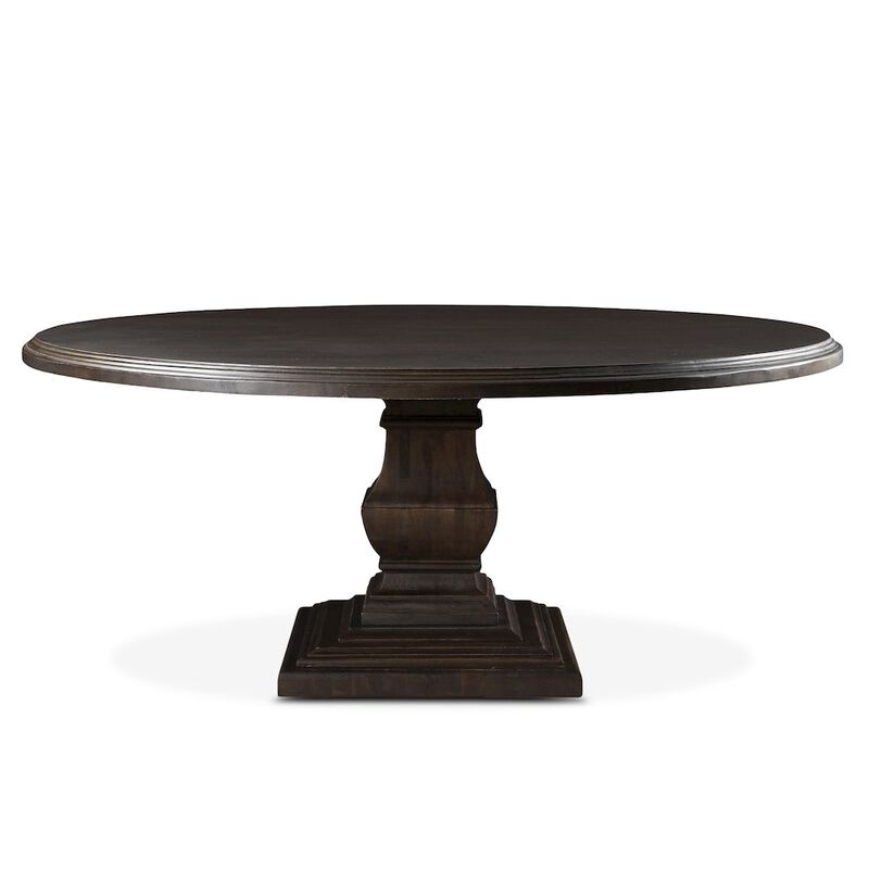 World Interiors Toulon 72In Vintage Brown Round Dining Table
