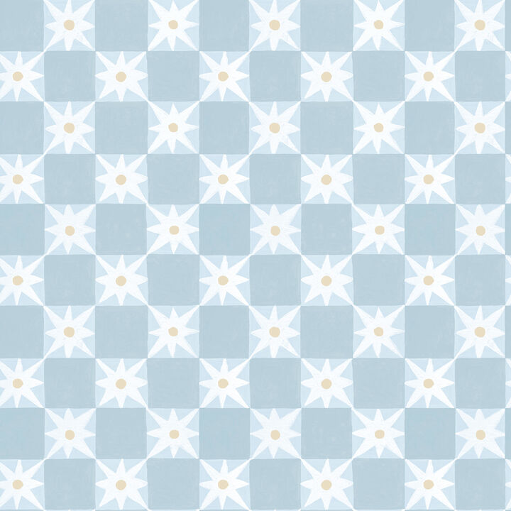 Stardust Blue Checkerboard Peel & Stick Wallpaper