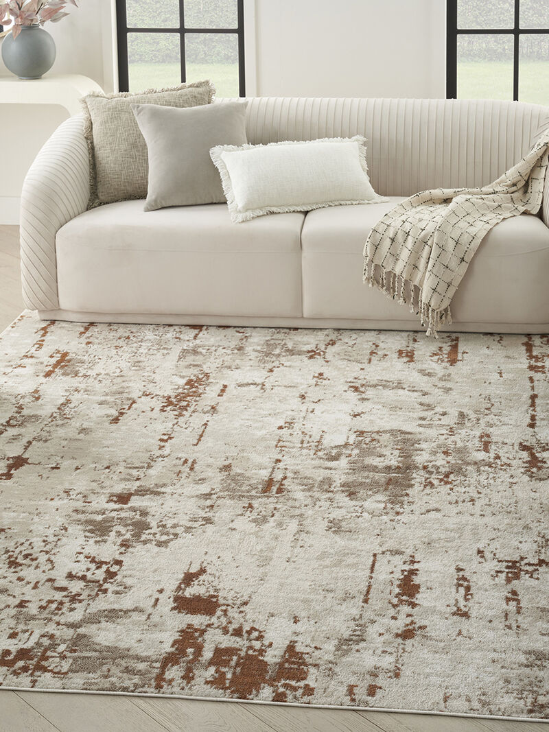 Quarry QUA01 Ivory/Rust 10' x 14' Rug