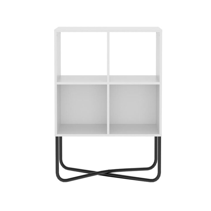 Techni Mobili Modern Geometric Bookcase, White