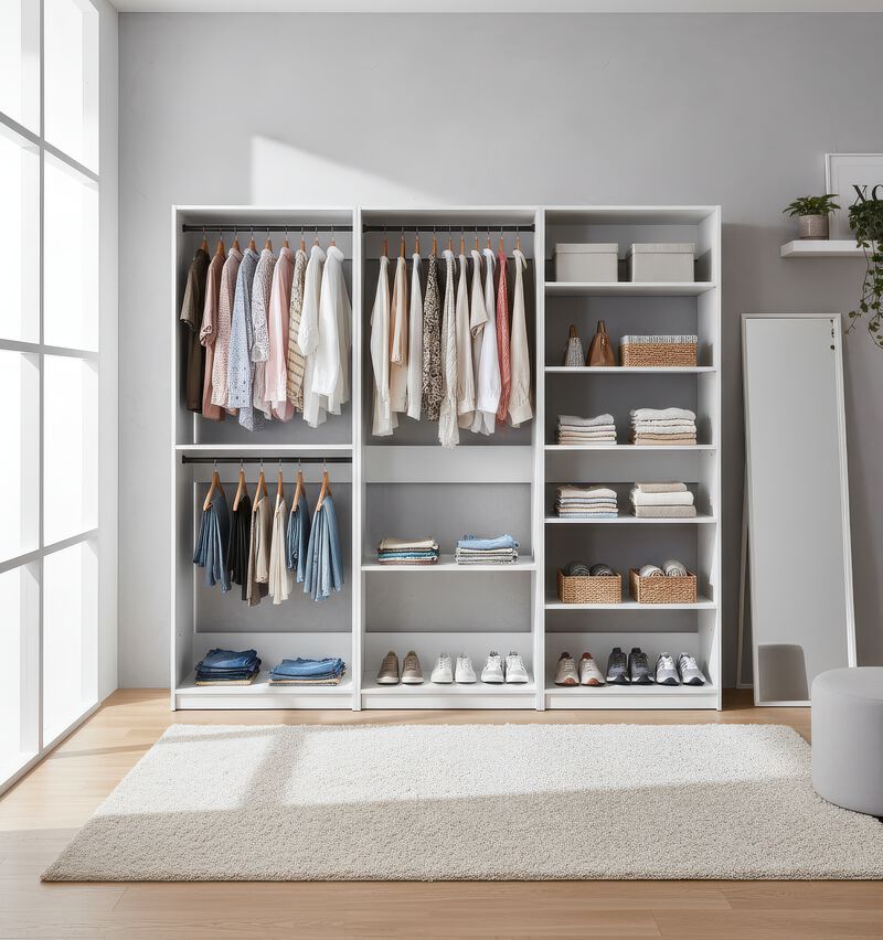 Prosper White Freestanding Walk in Wood Closet System