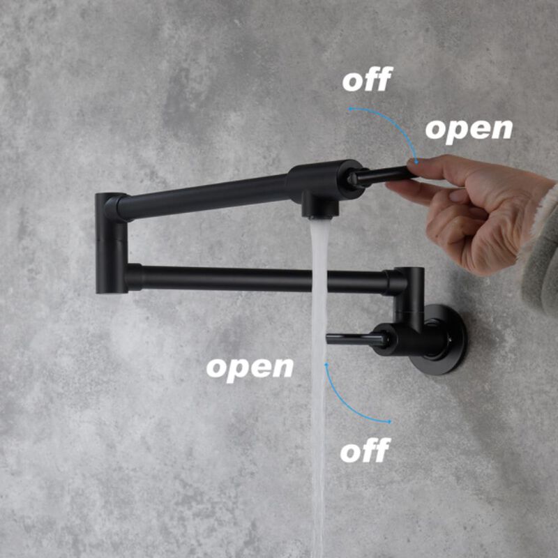 Wall-Mounted Folding Pot Filler Faucet Extendable Kitchen Sink Faucet