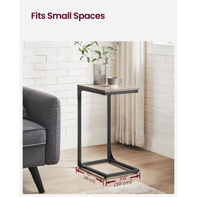 C-Shaped End Table Contemporary Design with Sleek and Versatile Functionality