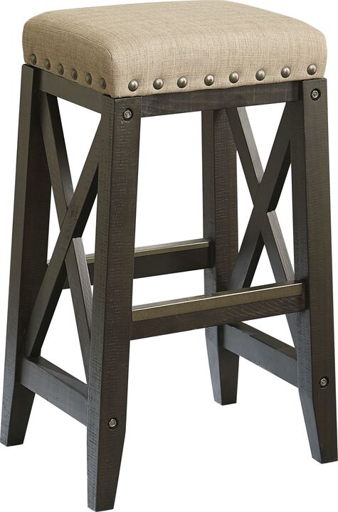 Yosemite Solid Wood Upholstered Bar Stool in Cafe