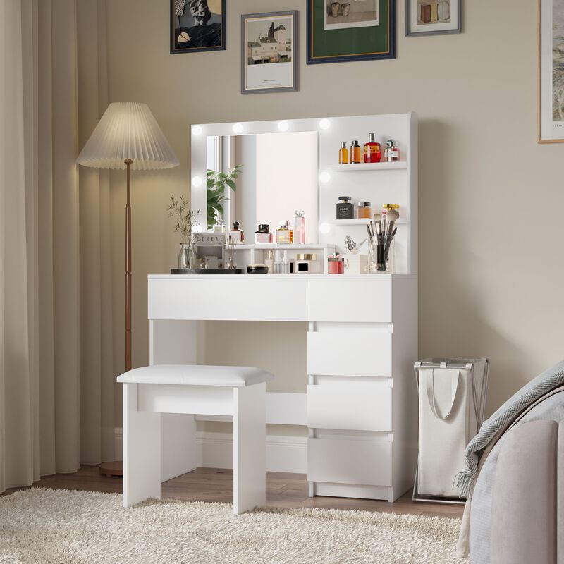 Sutmal Vanity Desk with Mirror & Light image number 3