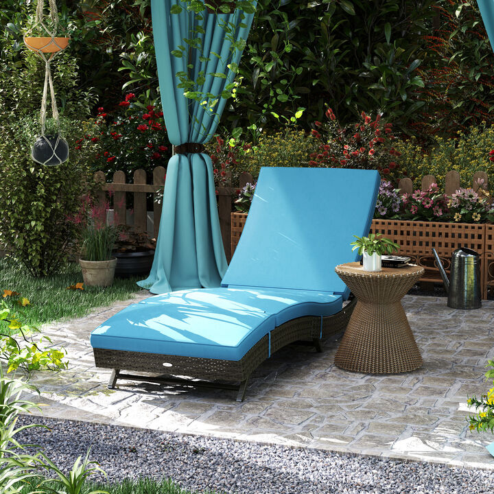 Hivvago PE Rattan Chaise Lounge Chair for Outdoor Patio