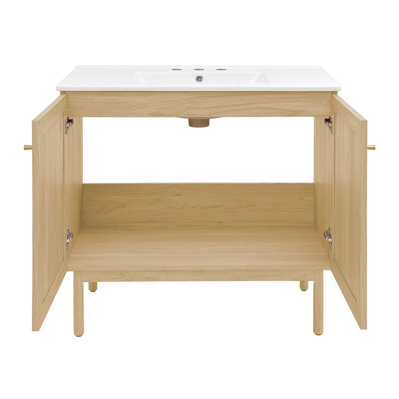 36" Freestanding Bathroom Vanity with 3-Hole Widespread Sink Top image number 4