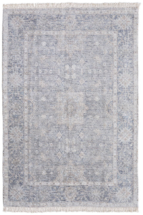 HomeRoots Abstract Hand Woven Distressed Area Rug With Fringe