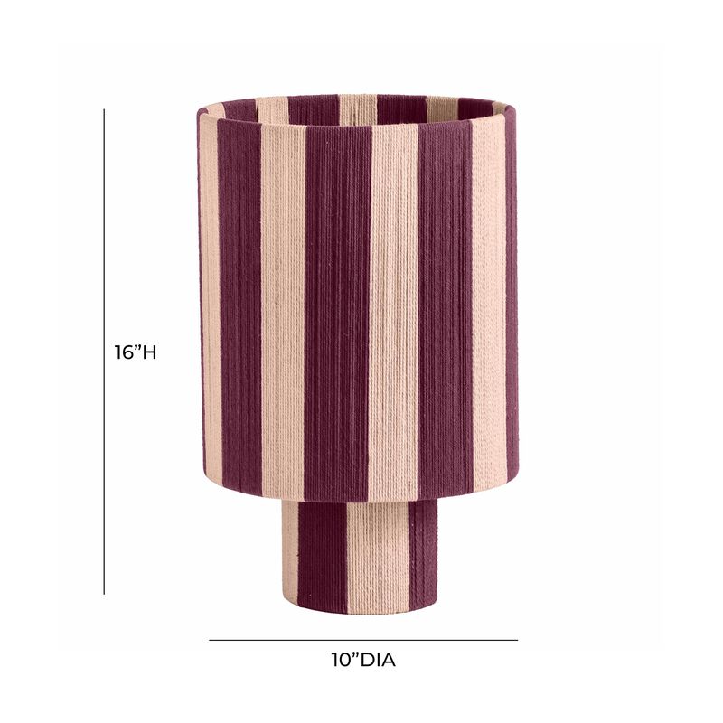 Guinevere Purple and Pink Striped Cotton Table Lamp image number 4