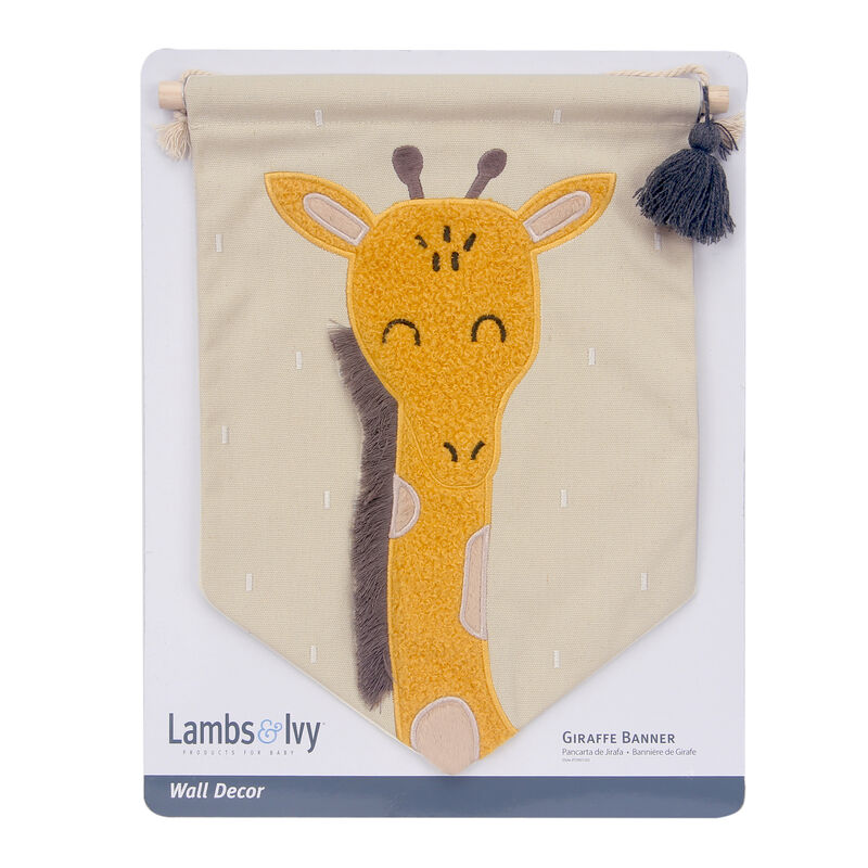 Lambs & Ivy Giraffe Canvas Banner Nursery Wall Art / Wall Hanging - Yellow