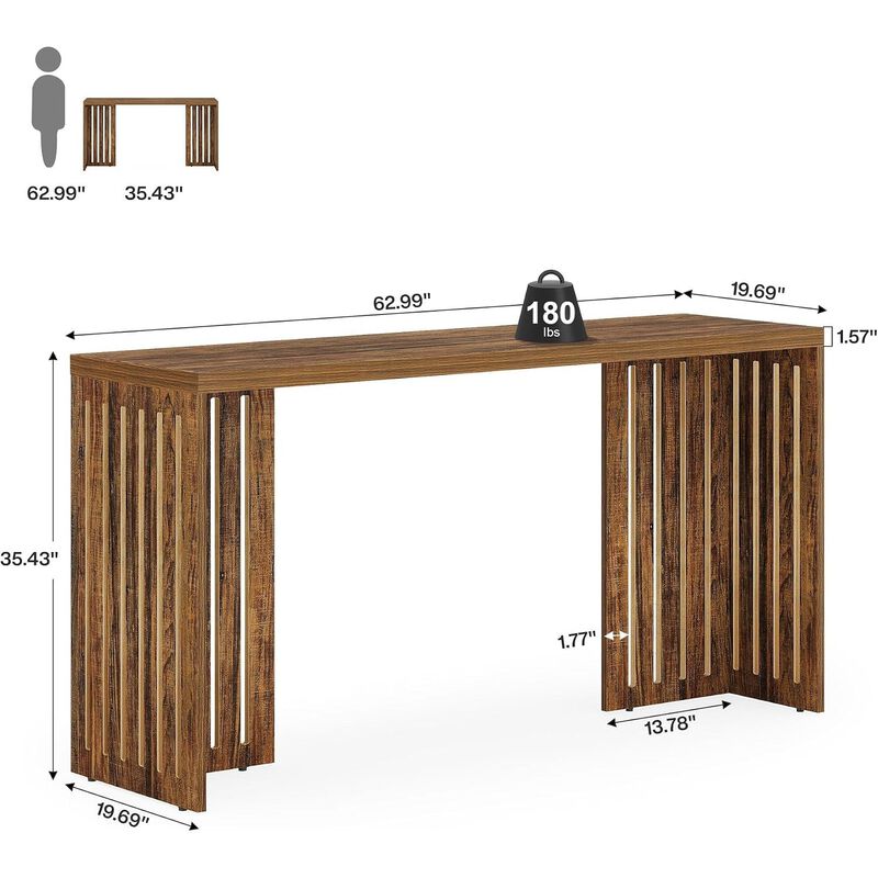 Tribesigns Contemporary Wood Bar Table image number 4