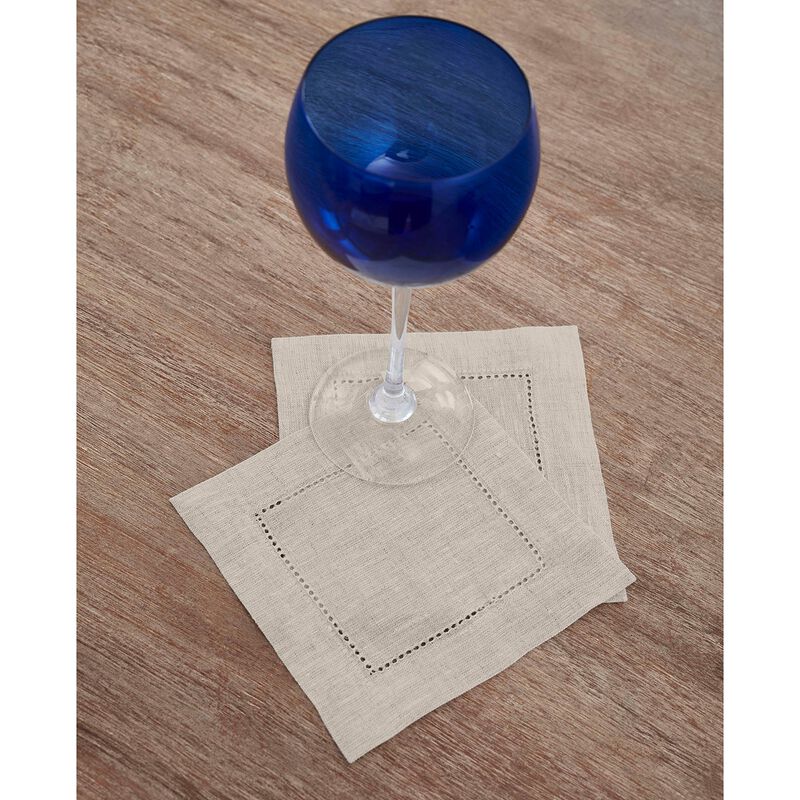 Linen Cocktail Napkins - Classic Hemstitch
