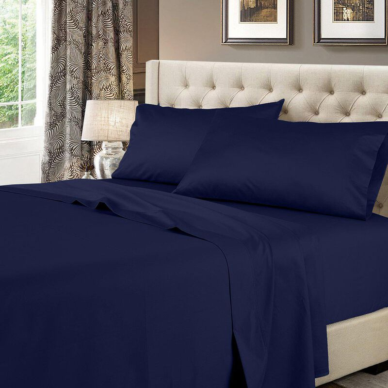Egyptian Linens Solid 600 Thread Count Cotton Sheets Set.