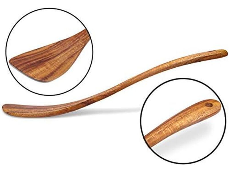 Jilla-hla Wooden Spatula Wooden Turner Acacia Wood image number 4