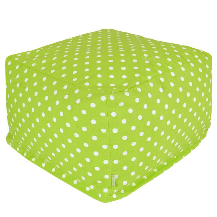 Majestic Home Goods Ottoman Pouf Polka Dot (Small) Lime