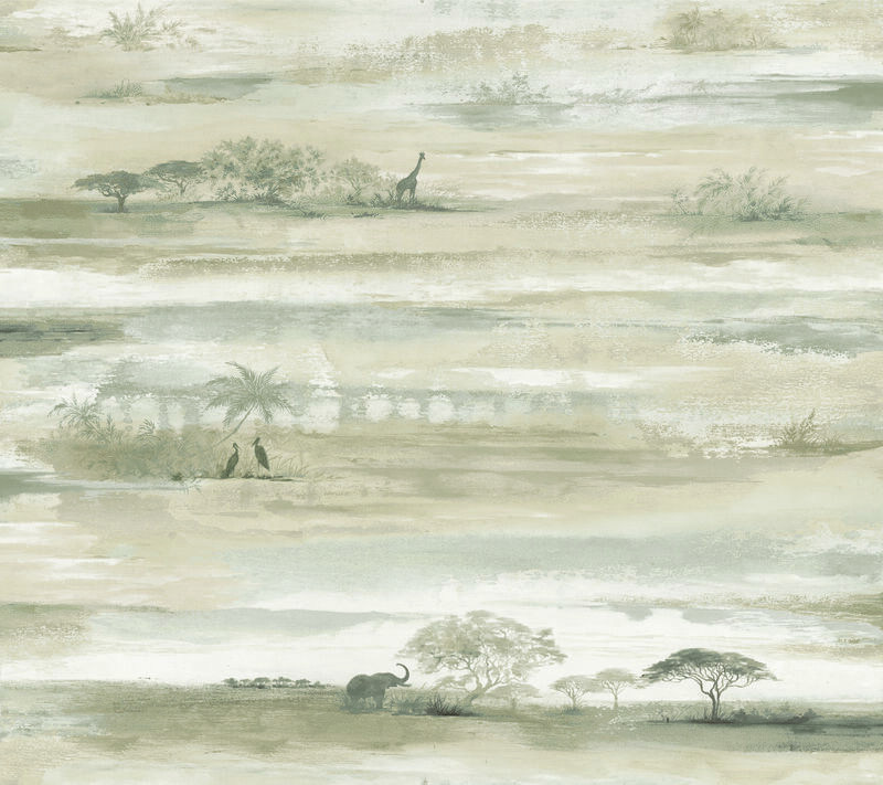 Savanna Sunset Brown Peel & Stick Wallpaper image number 0