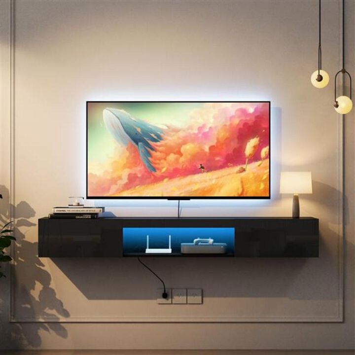 Floating TV Stand Wall-Mounted – Modern Space-Saving Entertainment Center