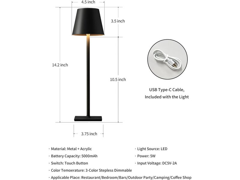 Portable LED Desk Lamp 2 Pack