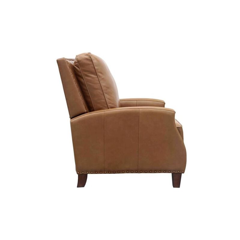 Brown Leather Recliner Chair with Hardwood Frame and Footrest image number 5
