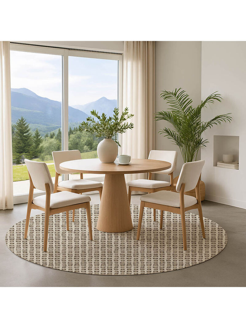 The Reserve TR4 Brown 8' Round Rug image number 1