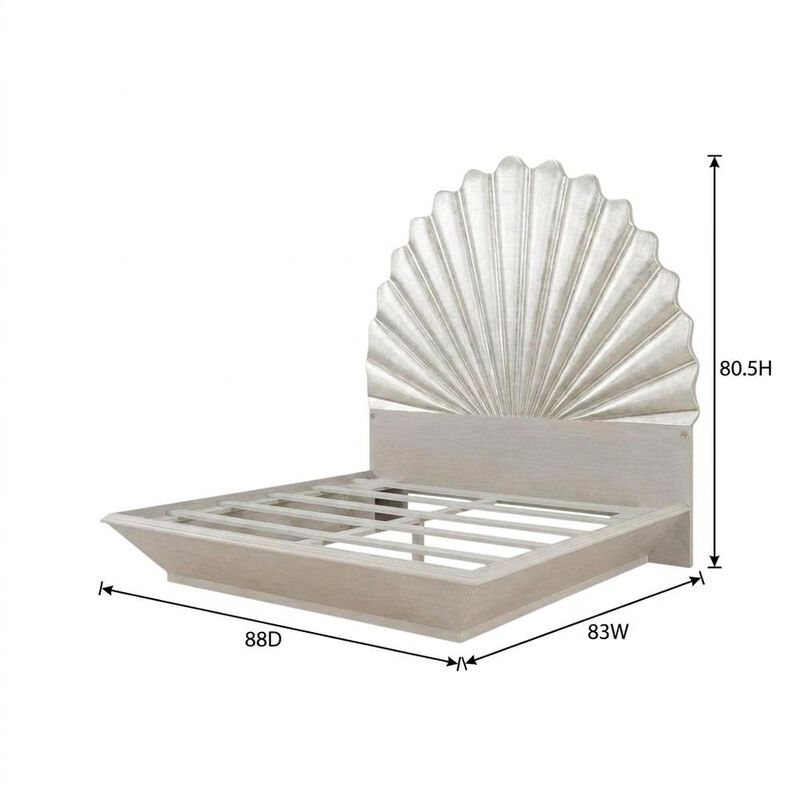Starlight Canyon Home King Fan Bed in Silver Leaf for Elegant Bedroom Decor image number 2