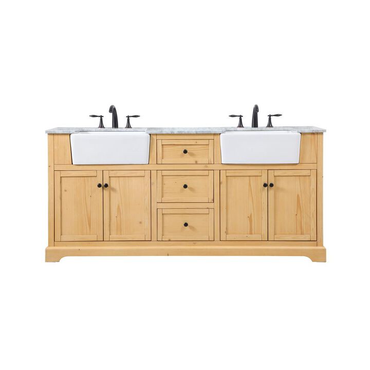 Elegant Kitchen and Bath 72 inch double bathroom vanity in natural wood