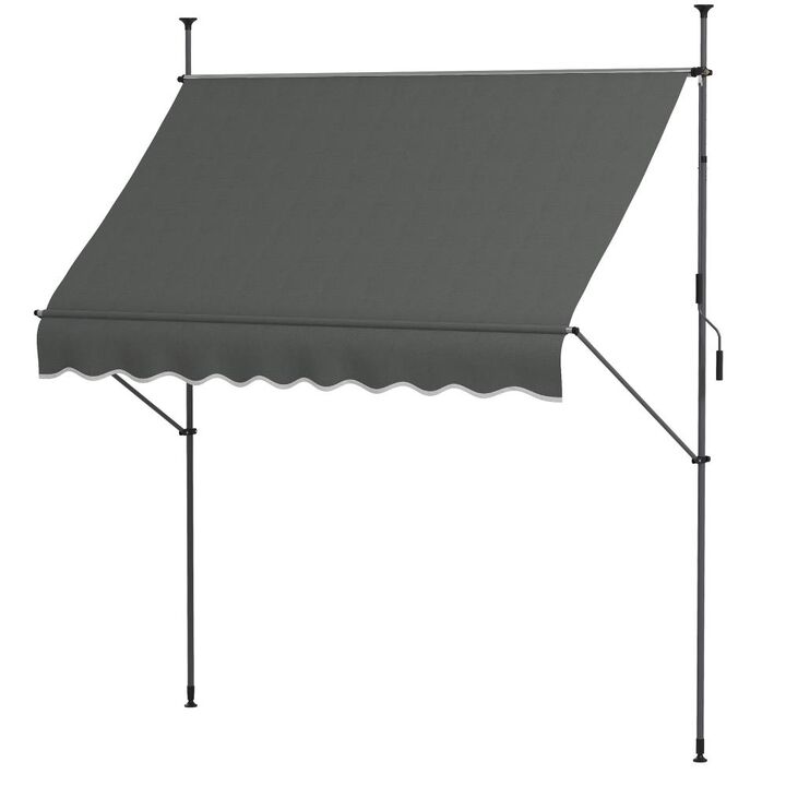 Hivvago Outdoor Retractable Awning 8' x 4' for Window or Door