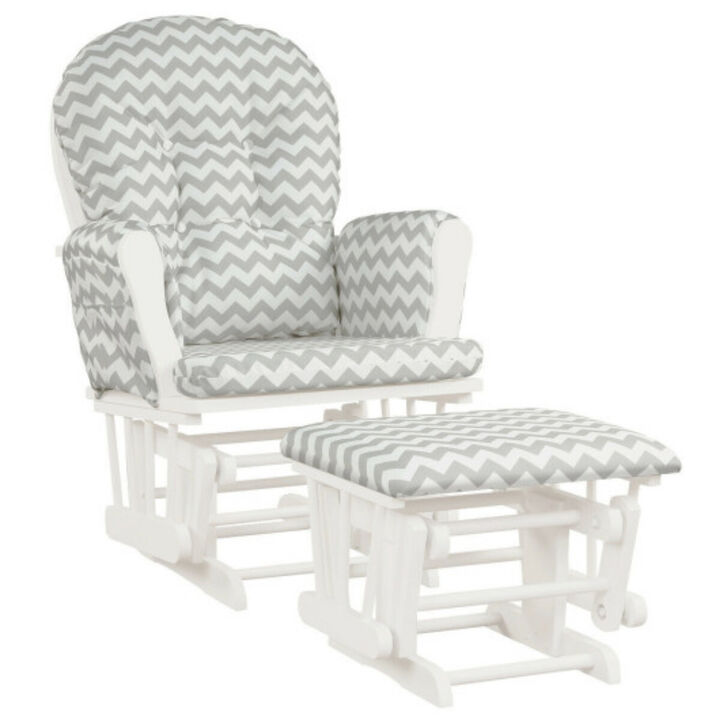 Baby Nursery Relax Rocker Rocking Chair Glider and Ottoman Set