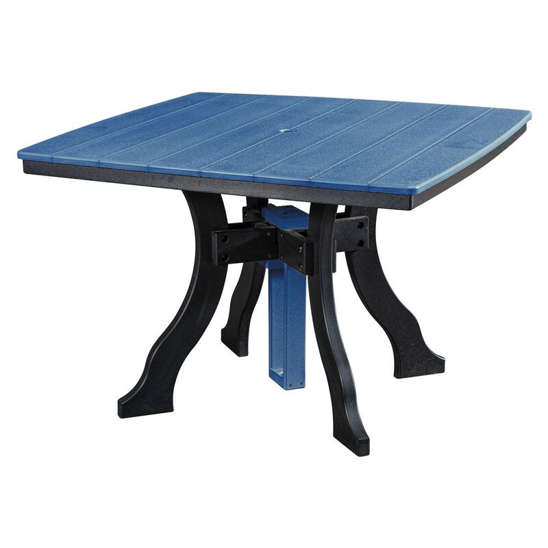 American Furniture Classics Dining Height Square Table in Blue with a Black Base