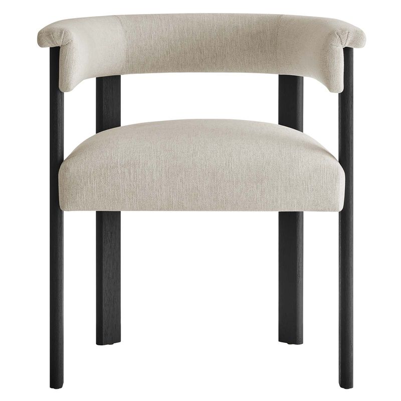 Imogen Woven Heathered Fabric Upholstered Barrel Dining Chairs - Set of 2 image number 4