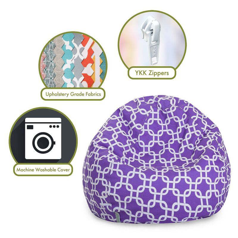 Majestic Home Goods Large Bean Bag Links Purple