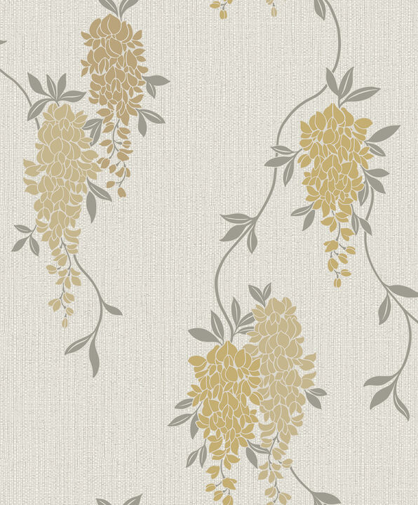 Aisla Yellow Wisteria Wallpaper (Set of 2)