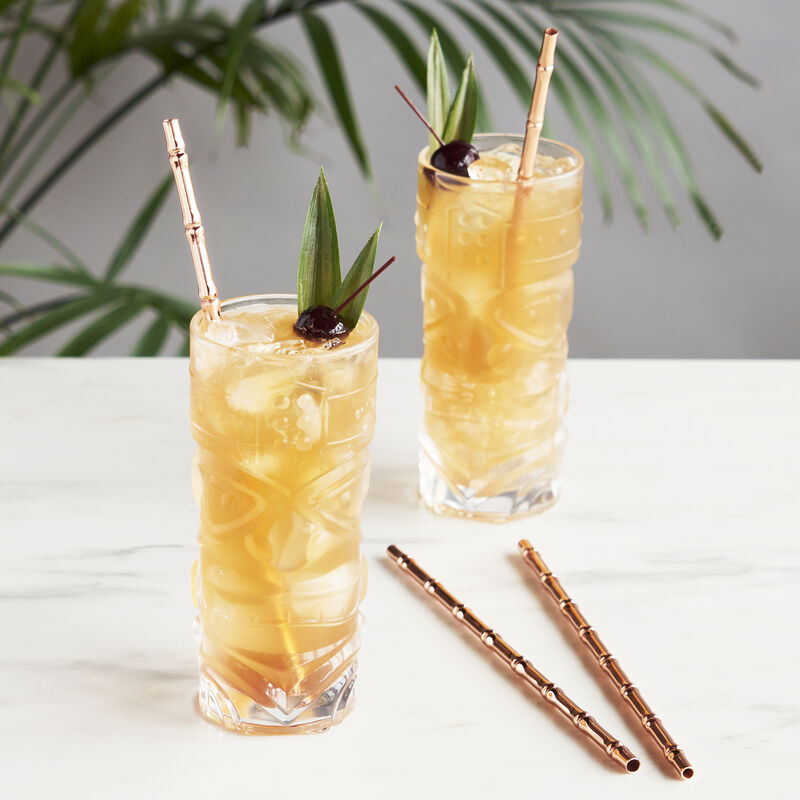 Pacific Bamboo Straws in Copper Set of 4